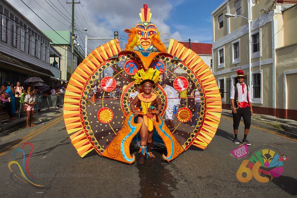 Antigua Carnival huge golden costume
