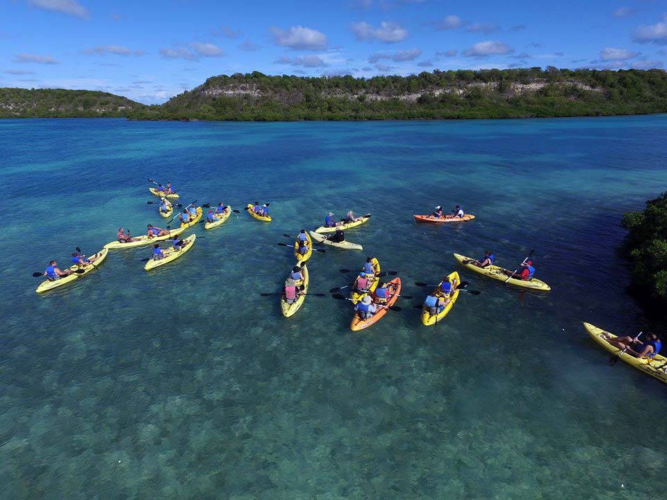 Antigua Paddles group on the water