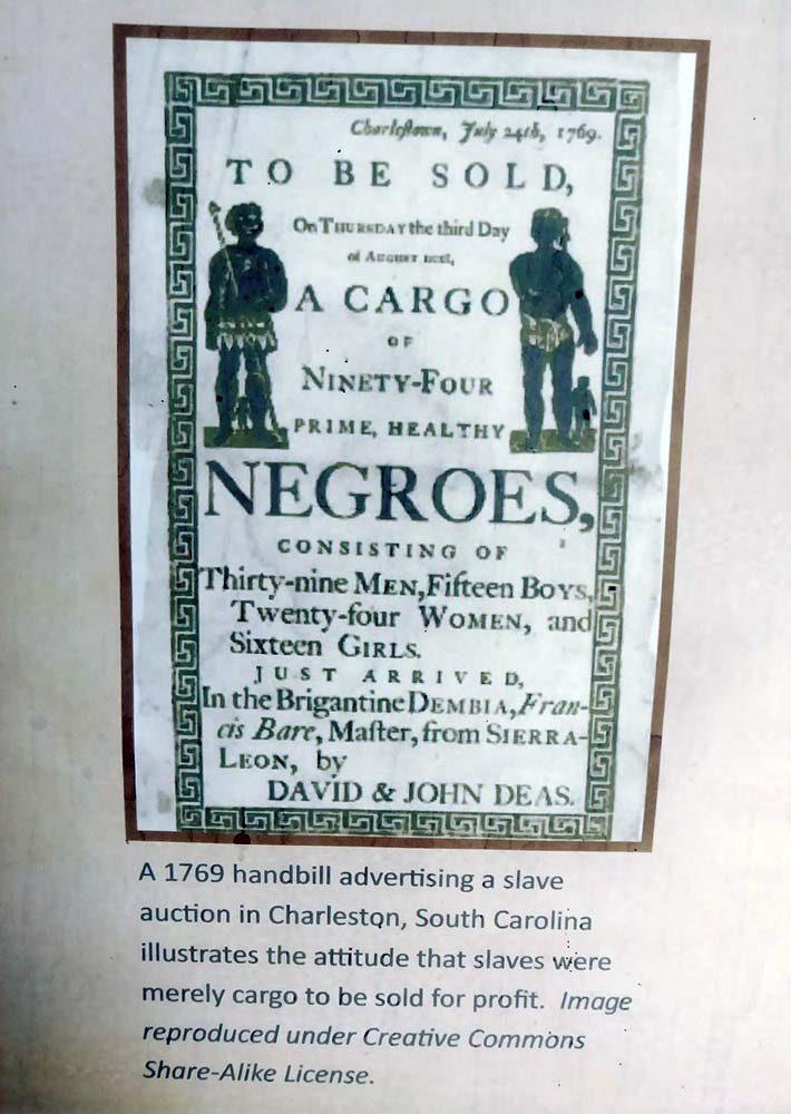 Betty's Hope 1769 slave auction handbill