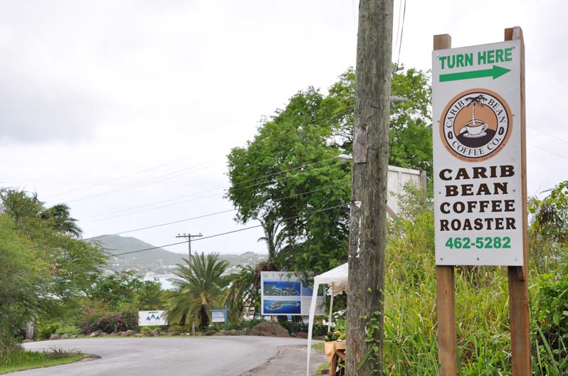 Carib Bean road sign