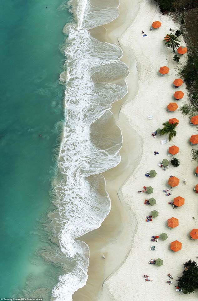 Carib House beach aerial