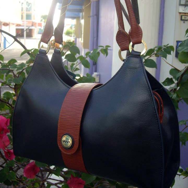 Land Leather black bag with brown accent