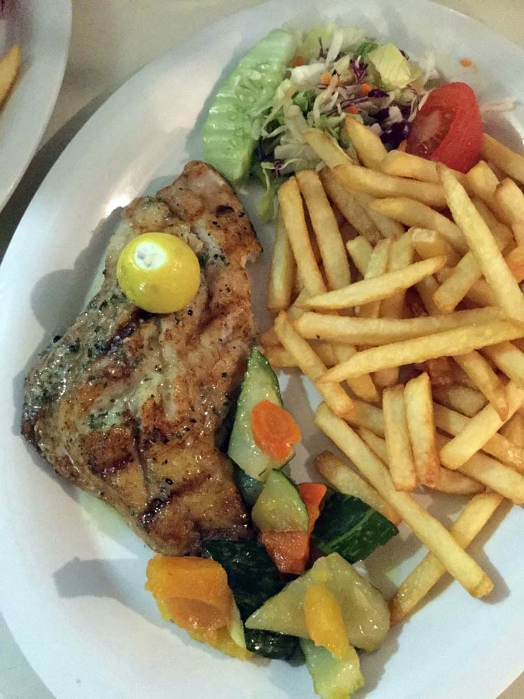 OJ's grilled fillet snapper with fries