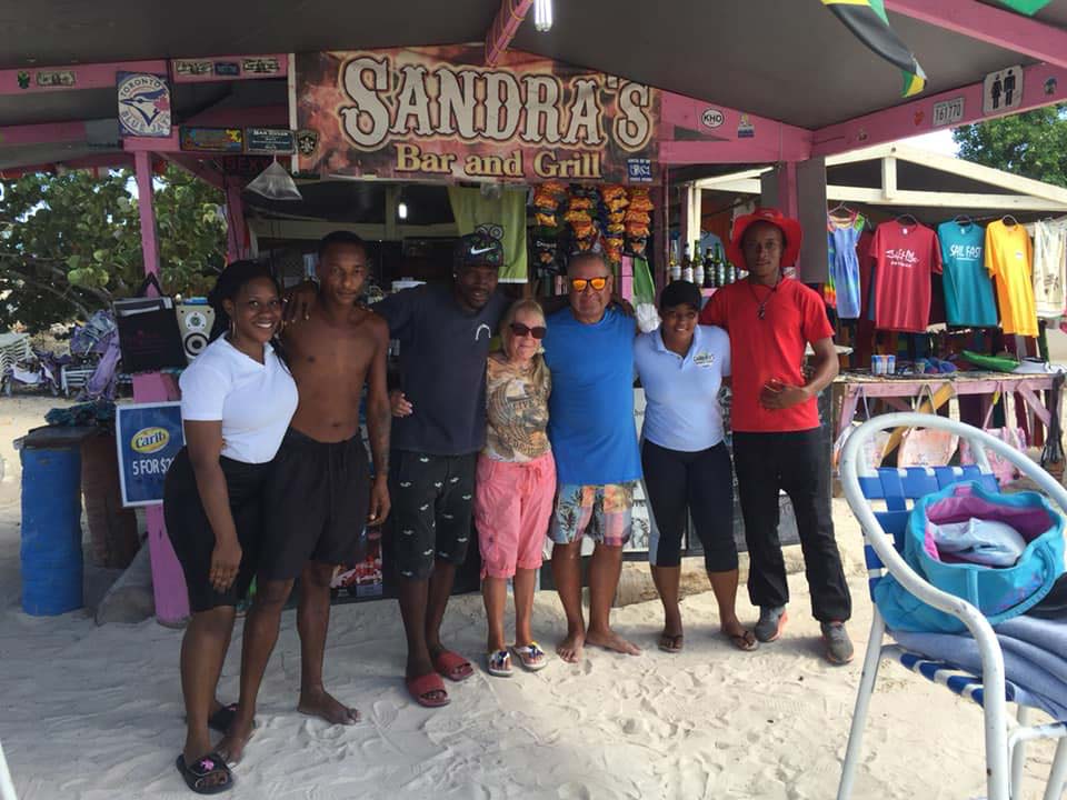 Sandra's beach bar visitors