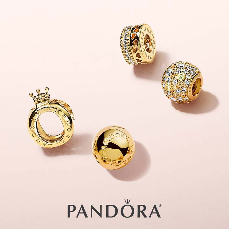 Sterlings Pandora gold charms