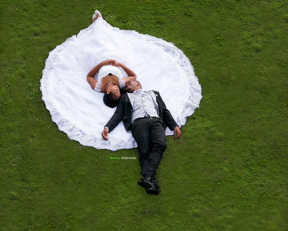 Watkins Multimedia wedding couple aerial